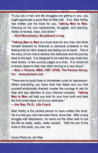 Talking Man to Man by Blair Ashby back cover.